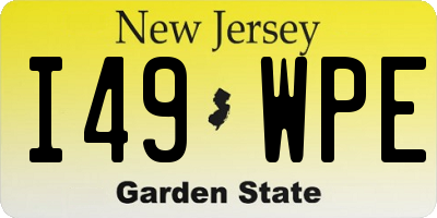 NJ license plate I49WPE