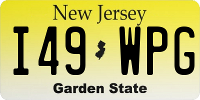 NJ license plate I49WPG