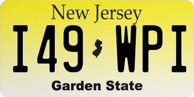 NJ license plate I49WPI