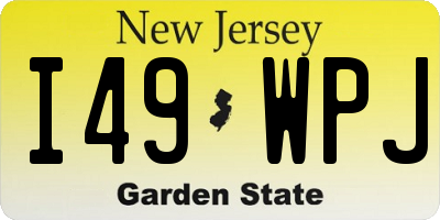 NJ license plate I49WPJ
