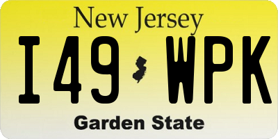 NJ license plate I49WPK