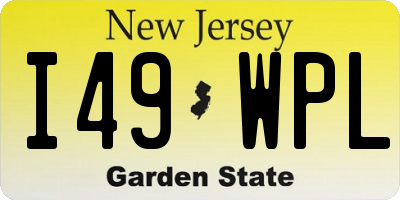 NJ license plate I49WPL
