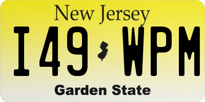 NJ license plate I49WPM