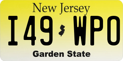 NJ license plate I49WPO