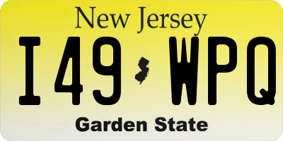 NJ license plate I49WPQ