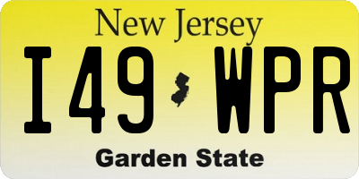NJ license plate I49WPR
