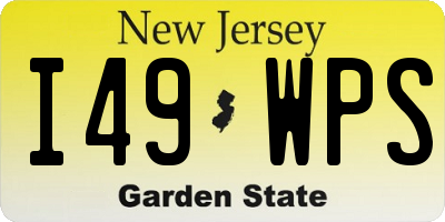 NJ license plate I49WPS