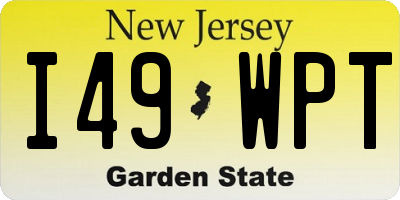 NJ license plate I49WPT