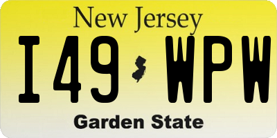 NJ license plate I49WPW