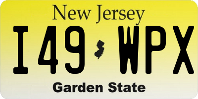 NJ license plate I49WPX