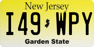 NJ license plate I49WPY
