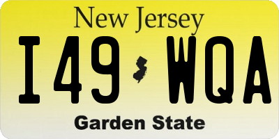 NJ license plate I49WQA