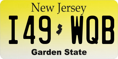 NJ license plate I49WQB