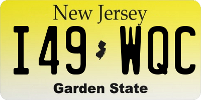 NJ license plate I49WQC