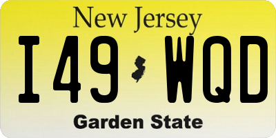 NJ license plate I49WQD