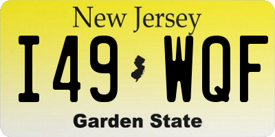 NJ license plate I49WQF