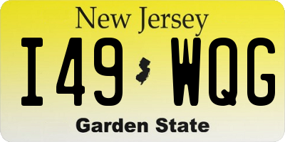 NJ license plate I49WQG