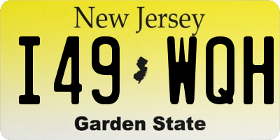 NJ license plate I49WQH