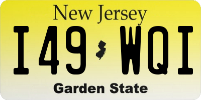 NJ license plate I49WQI