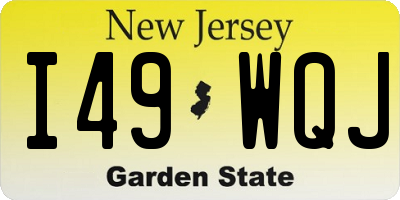 NJ license plate I49WQJ