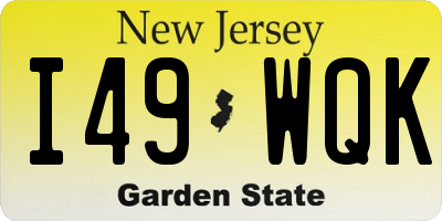 NJ license plate I49WQK