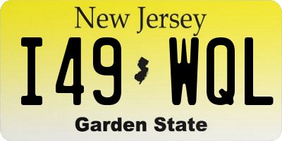 NJ license plate I49WQL