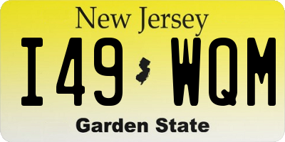 NJ license plate I49WQM