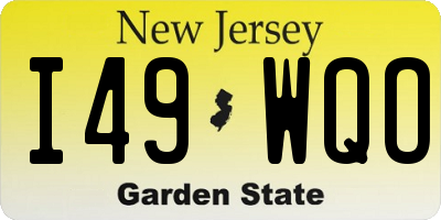 NJ license plate I49WQO