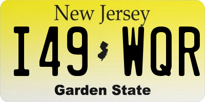 NJ license plate I49WQR