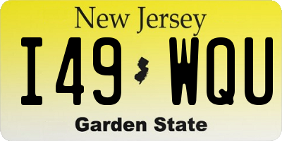 NJ license plate I49WQU