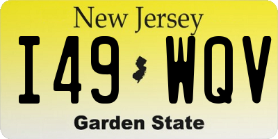 NJ license plate I49WQV