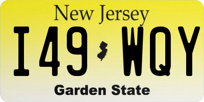 NJ license plate I49WQY