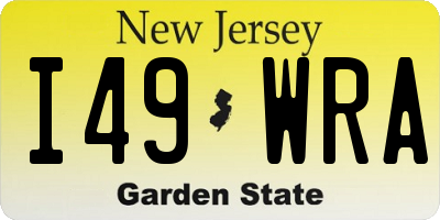 NJ license plate I49WRA