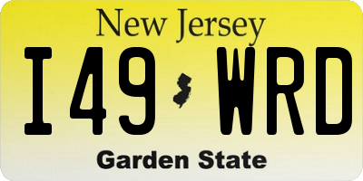 NJ license plate I49WRD