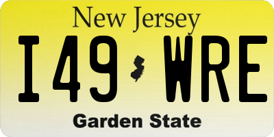 NJ license plate I49WRE