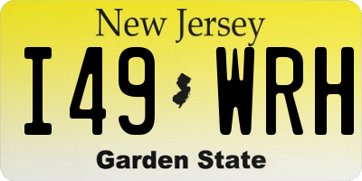 NJ license plate I49WRH