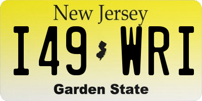 NJ license plate I49WRI