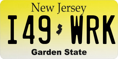 NJ license plate I49WRK