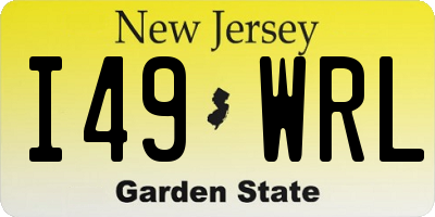NJ license plate I49WRL