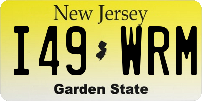 NJ license plate I49WRM