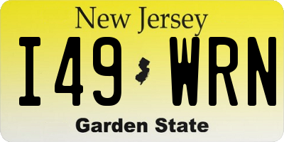 NJ license plate I49WRN