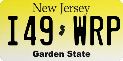 NJ license plate I49WRP