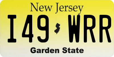 NJ license plate I49WRR