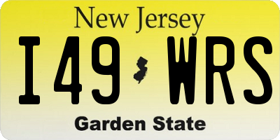 NJ license plate I49WRS