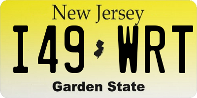 NJ license plate I49WRT