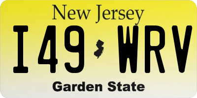 NJ license plate I49WRV