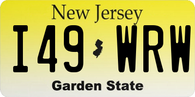 NJ license plate I49WRW