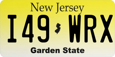 NJ license plate I49WRX