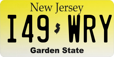NJ license plate I49WRY