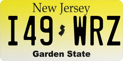 NJ license plate I49WRZ
